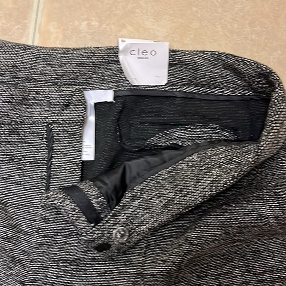 Cleo women’s Tweed Fashion Pant, slimming panel, black and white, pockets sz 16 - Picture 5 of 7